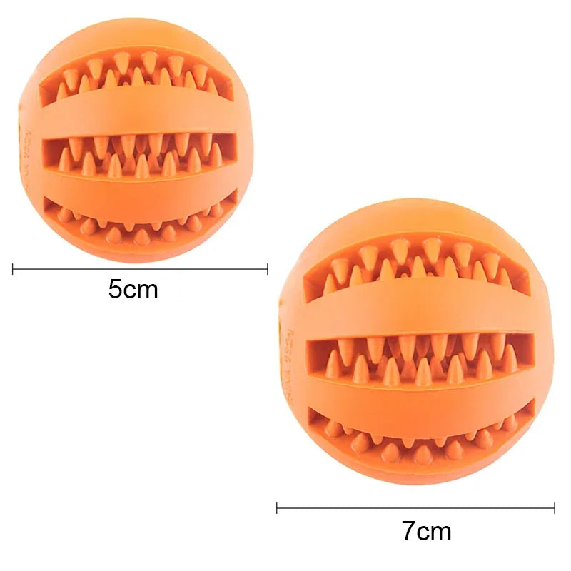 Interactive Dog Chew Toy Tooth Cleaning Rubber Ball