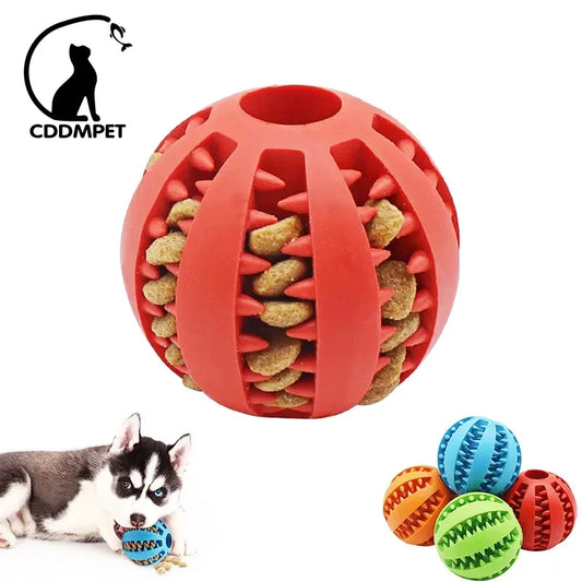 Interactive Dog Chew Toy Tooth Cleaning Rubber Ball